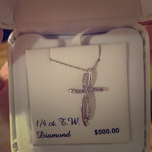 Diamond cross necklace